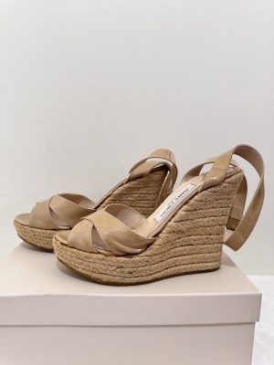Jimmy Choo Phoenix Nude Espadrille Wedge