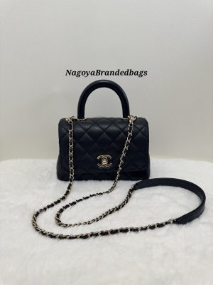 Chanel Mini Coco Handle Bag In Black Caviar