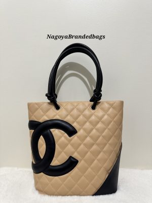 Chanel Cambon Tote Bag Black Beige