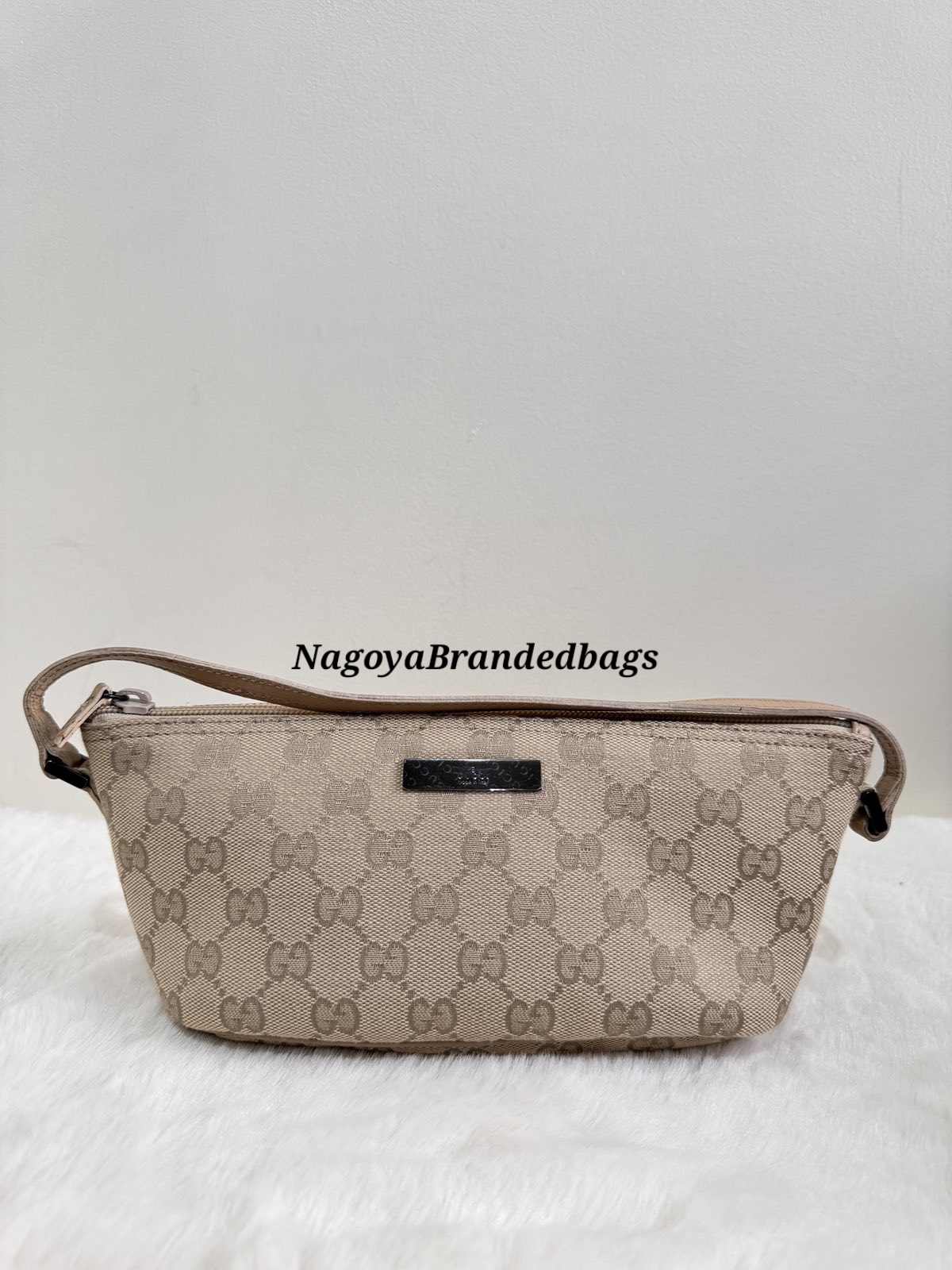 Gucci Cream Monogram Boat Pochette