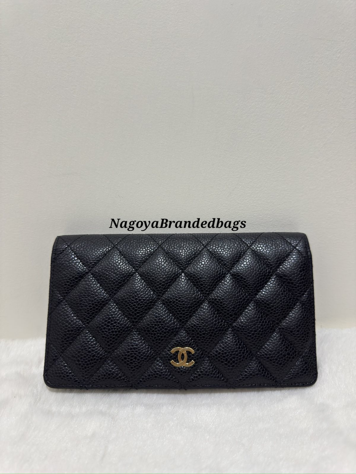 Chanel Black Quilted Caviar Leather Wallet